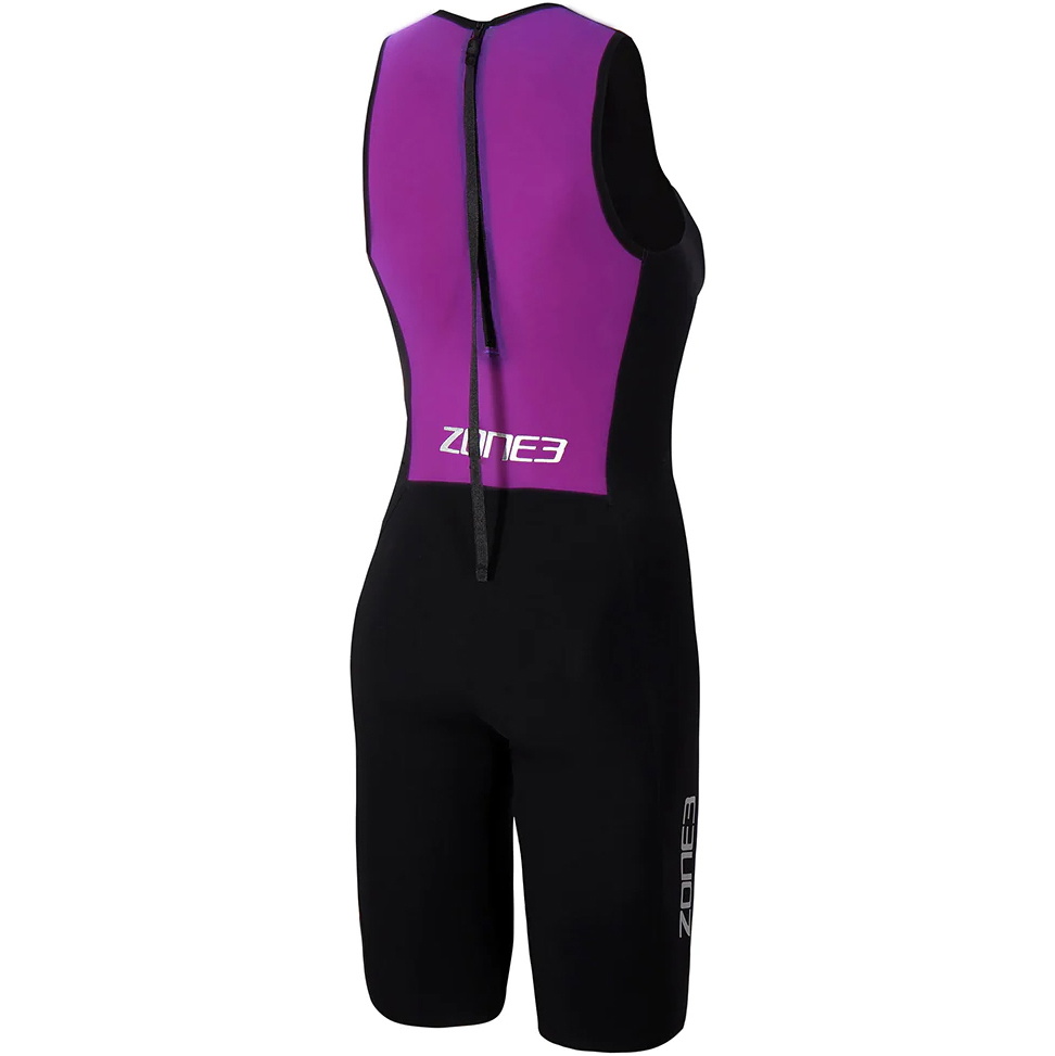 2026 Zone3 Womens Streamline Back Zip Sleeveless Shorty Swimskin SS18WSTL101 - Black / Purple